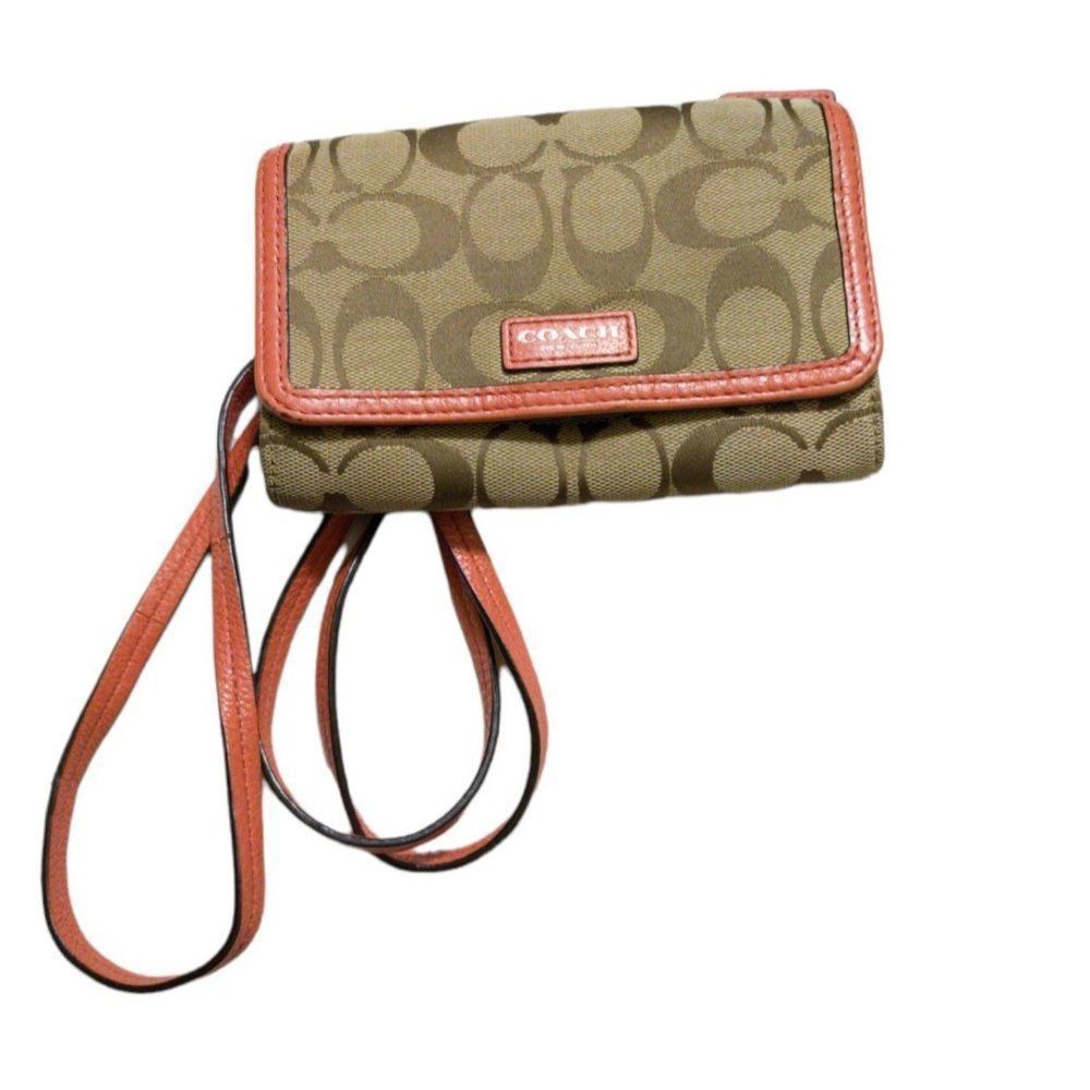 Coach Avery Signature Phone Crossbody Canvas Leather Wallet